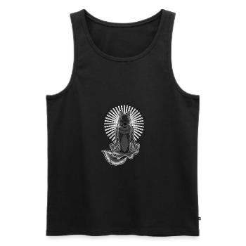 Wolf Yogi - Version 1 - Men's Premium Organic Tank Top - black - Front - AI Model Male 178 light (178cm)