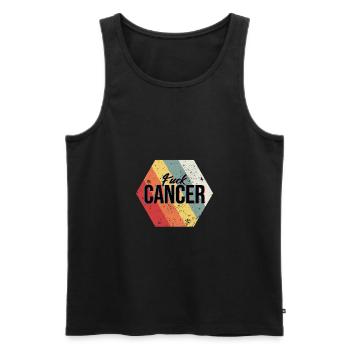 F '+ # cancer - Débardeur bio Premium Homme - noir - Devant - AI Model Male 178 light (178cm)