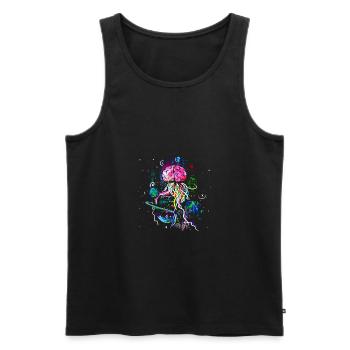 BRAIN PLANET MEDUSA - Men's Premium Organic Tank Top - black - Front - Michal (187cm)