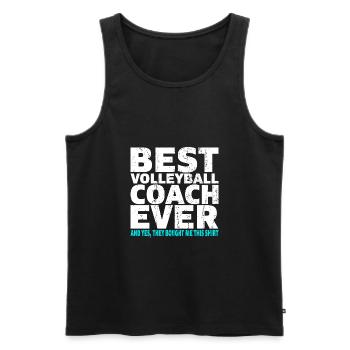 Best volleyball coach ever coach gift - Men's Premium Organic Tank Top - black - Front - Michal (187cm)