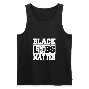 Labrador - Männer Premium Bio Tank Top - Schwarz - Vorne - Michal (187cm)