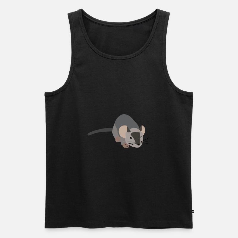 Graue Maus - Männer Premium Bio Tank Top - Schwarz