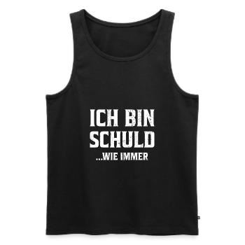 Ich bin Schuld wie immer Geschenk - Männer Premium Bio Tank Top - Schwarz - Vorne - Michal (187cm)