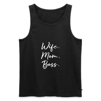 Femme maman patron bossess cadeau bossess - Débardeur bio Premium Homme - noir - Devant - AI Model Male 178 light (178cm)