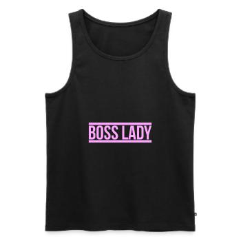 Cadeau de Boss Lady Bossin - Débardeur bio Premium Homme - noir - Devant - Michal (187cm)