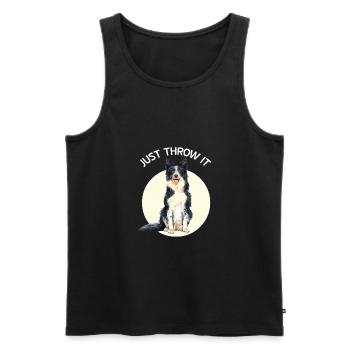 Border Collie - Débardeur bio Premium Homme - noir - Devant - AI Model Male 178 light (178cm)