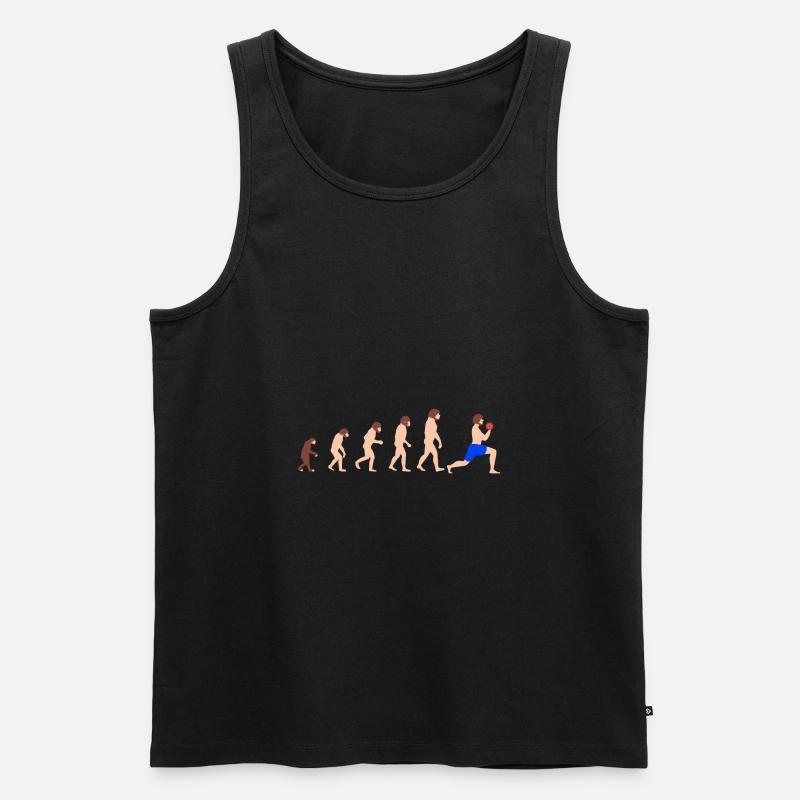 Evolution Weightlifting Bodybuilder Funny Gym - Men's Premium Organic Tank Top - black