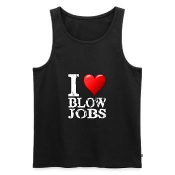I Love Pipes Design blanc - Débardeur bio Premium Homme - noir - Devant - AI Model Male 178 light (178cm)