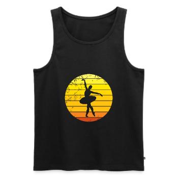 Ballerina Ballett Retro Sonnenuntergang Tänzerin - Männer Premium Bio Tank Top - Schwarz - Vorne - Michal (187cm)