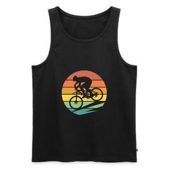 Mountain bike biker MTB - Men's Premium Organic Tank Top - black - Front - Michal (187cm)