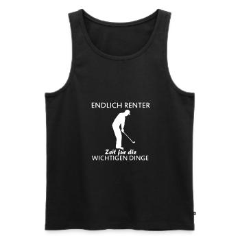 Endlich Renter Golf Golfer Grossvater Geschenk - Männer Premium Bio Tank Top - Schwarz - Vorne - AI Model Male 178 light (178cm)
