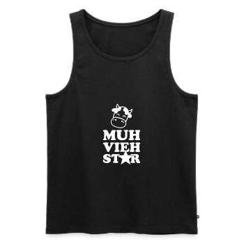 Muh Vieh Star Movie Star Bauer Landwirt Geschenk - Männer Premium Bio Tank Top - Schwarz - Vorne - Michal (187cm)