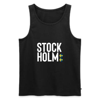 stockholm - Men's Premium Organic Tank Top - black - Front - Michal (187cm)