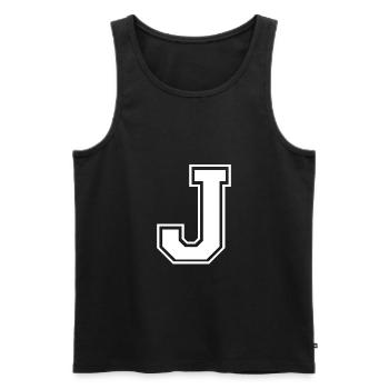J - Männer Premium Bio Tank Top - Schwarz - Vorne - AI Model Male 178 light (178cm)