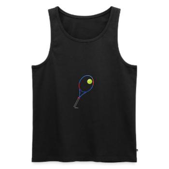 Tennisschläger mit Ball - Männer Premium Bio Tank Top - Schwarz - Vorne - Michal (187cm)