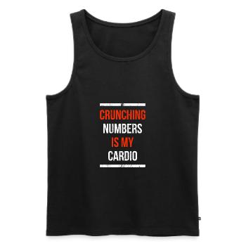 Crunching Numbers is my cardio accountant gift - Men's Premium Organic Tank Top - black - Front - AI Model Male 178 light (178cm)