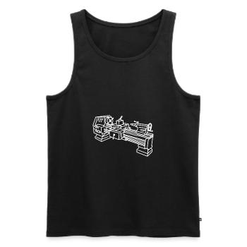 Lathe mechanic workshop gift - Men's Premium Organic Tank Top - black - Front - Michal (187cm)