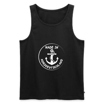Made in Norddeutschland Norden Geschenk - Männer Premium Bio Tank Top - Schwarz - Vorne - Michal (187cm)