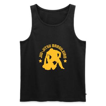 Brazilian Jiu-Jitsu Vintage - Männer Premium Bio Tank Top - Schwarz - Vorne - Michal (187cm)