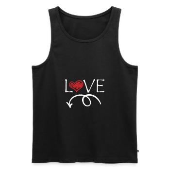 Amour Saint Valentin cadeau Saint Valentin - Débardeur bio Premium Homme - noir - Devant - Michal (187cm)