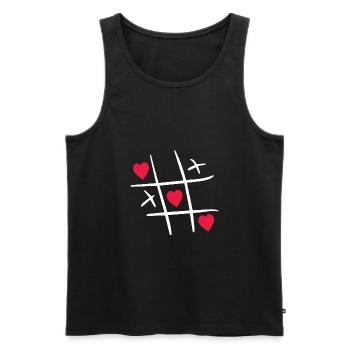 Tic-Tac-Toe Valentinstag Valentines Day Geschenk - Männer Premium Bio Tank Top - Schwarz - Vorne - Michal (187cm)