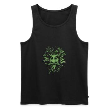 Keltische Symbole Grüner Mann Geschenkidee - Männer Premium Bio Tank Top - Schwarz - Vorne - Michal (187cm)