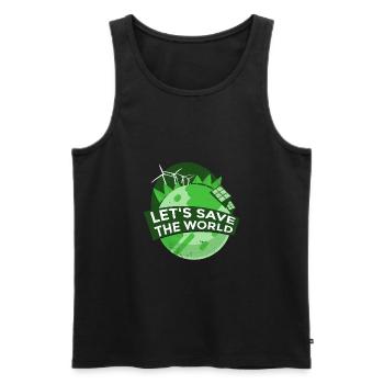 Save the World Renewable Energy Solar Wind Turbine - Men's Premium Organic Tank Top - black - Front - AI Model Male 178 light (178cm)