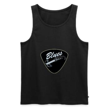 Plektrum Bassgittare Blues - Débardeur bio Premium Homme - noir - Devant - AI Model Male 178 light (178cm)
