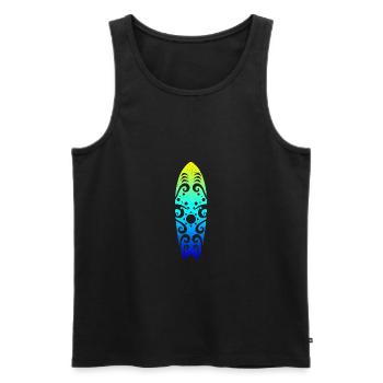 Maori Surfboard Sun Waves Tribal Tattoo Gift - Men's Premium Organic Tank Top - black - Front - Michal (187cm)