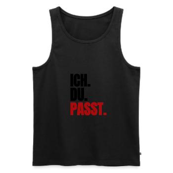 Ich. Du. Passt - Männer Premium Bio Tank Top - Schwarz - Vorne - AI Model Male 178 light (178cm)
