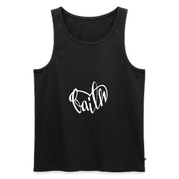 Design "Faith Heart" in white - trust & heart - Men's Premium Organic Tank Top - black - Front - AI Model Male 178 light (178cm)