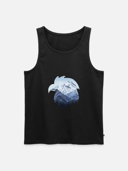 Eagle and snow-capped mountains - Men's Premium Organic Tank Top - black