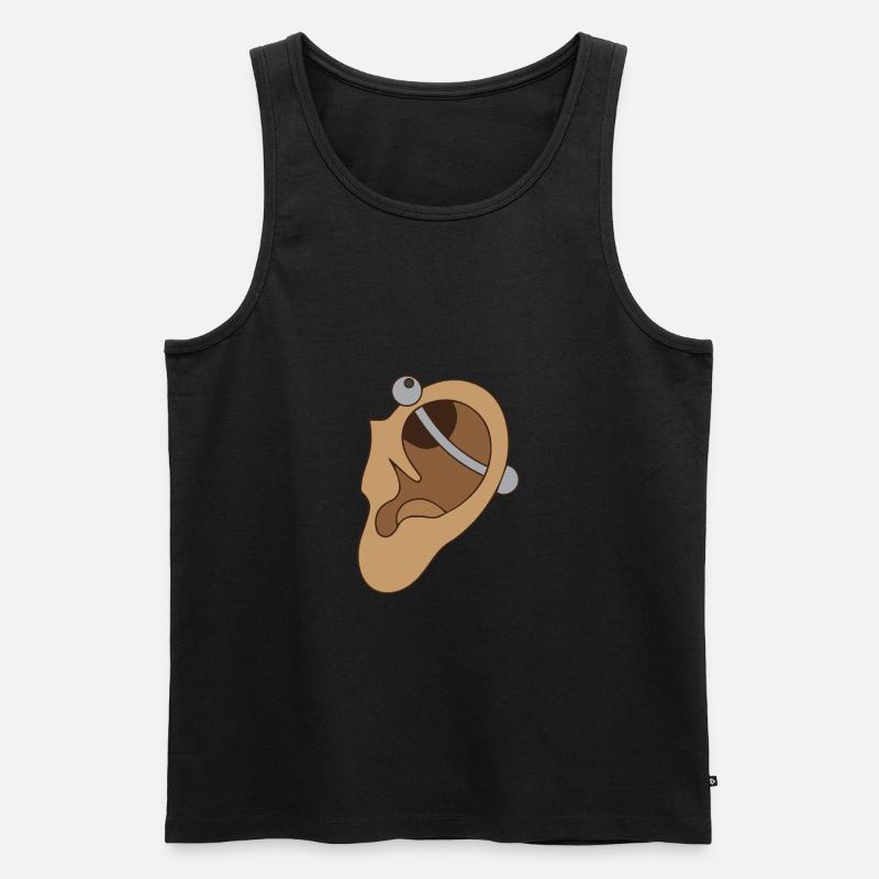 Ohrpiercing - Piercing - Männer Premium Bio Tank Top - Schwarz