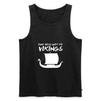 SWEDEN Don´t mess with the Vikings - Männer Premium Bio Tank Top - Schwarz - Vorne - Michal (187cm)