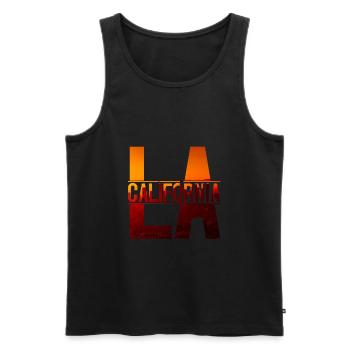 LA Kalifornien - Männer Premium Bio Tank Top - Schwarz - Vorne - AI Model Male 178 light (178cm)