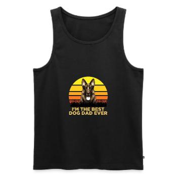 I'm The Best Dog Dad Ever Animal Pet T-Shirt - Männer Premium Bio Tank Top - Schwarz - Vorne - Michal (187cm)