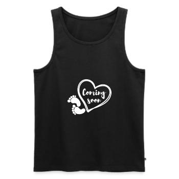 Coming soon baby pregnancy gift - Men's Premium Organic Tank Top - black - Front - AI Model Male 178 light (178cm)