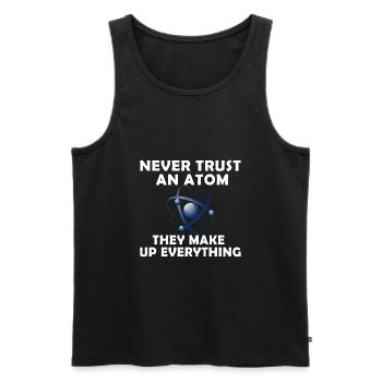 Atom trust - Men's Premium Organic Tank Top - black - Front - AI Model Male 178 light (178cm)
