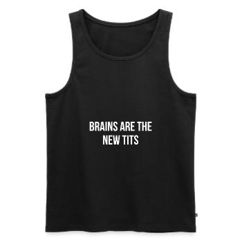 Brains are the new Tits Feminismus Geschenk - Männer Premium Bio Tank Top - Schwarz - Vorne - AI Model Male 178 light (178cm)