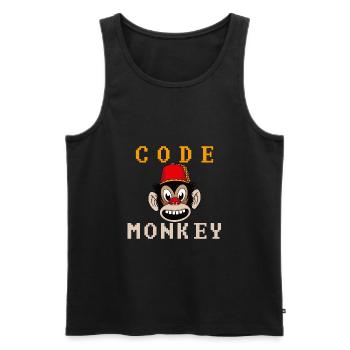Code singe - Débardeur bio Premium Homme - noir - Devant - AI Model Male 178 light (178cm)