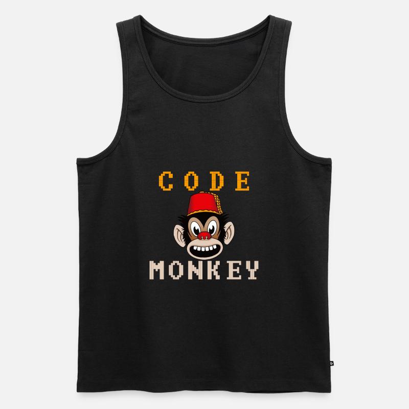 Code monkey - Men's Premium Organic Tank Top - black