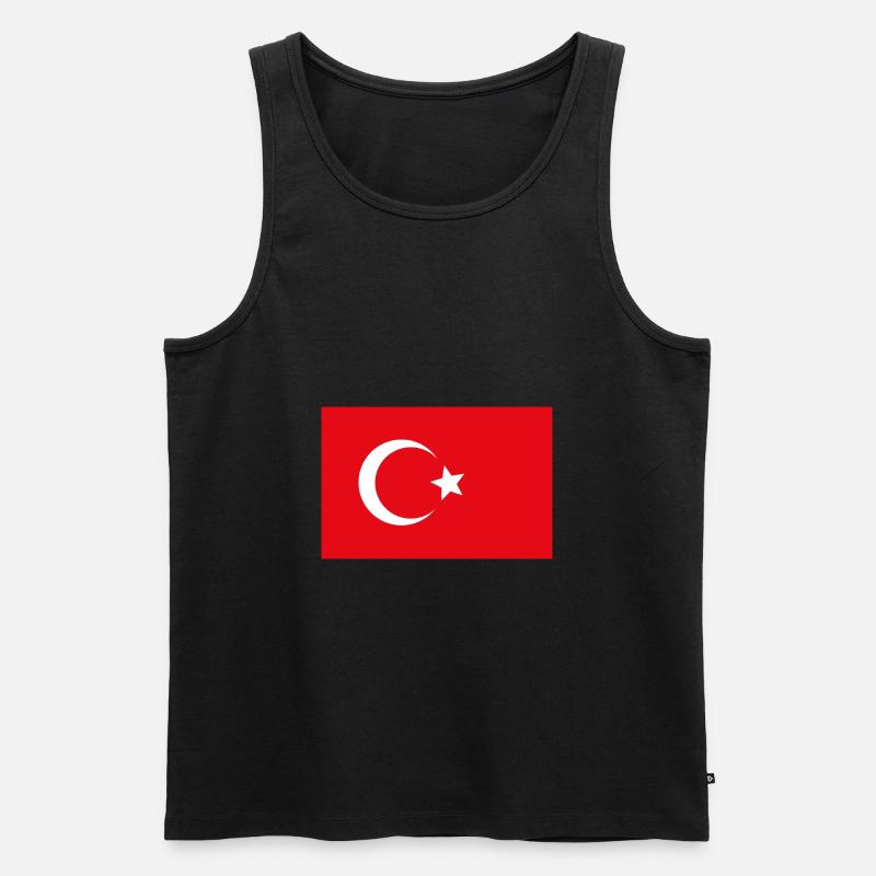 Türkische Flagge Geschenkidee - Männer Premium Bio Tank Top - Schwarz