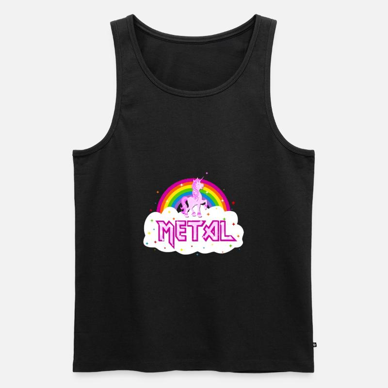 rainbow unicorn - Männer Premium Bio Tank Top - Schwarz
