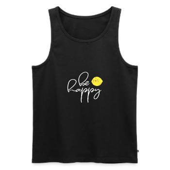 Soyez heureux - Débardeur bio Premium Homme - noir - Devant - Michal (187cm)