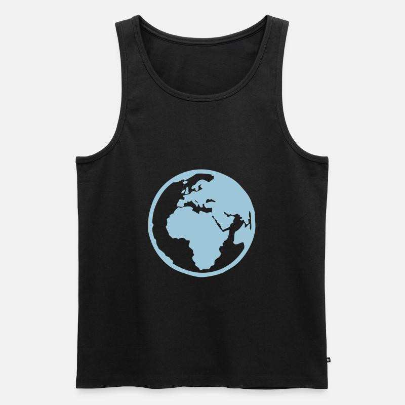 blauer Planet Erde 2 - Männer Premium Bio Tank Top - Schwarz