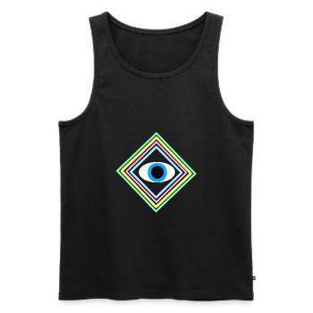 Eye square - Men's Premium Organic Tank Top - black - Front - AI Model Male 178 light (178cm)