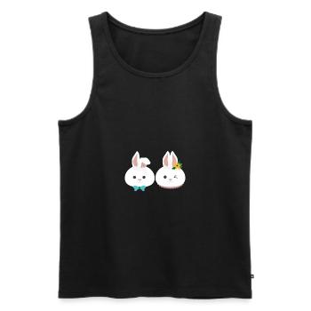 Rabbit Mrs. Hare and Mr. Hare gift idea - Men's Premium Organic Tank Top - black - Front - Michal (187cm)