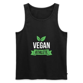 Athlète végétalien Veggie Fitness Gym Gift - Débardeur bio Premium Homme - noir - Devant - Michal (187cm)