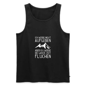 Ich werde nicht aufgeben aber ich werde fluchen - Männer Premium Bio Tank Top - Schwarz - Vorne - Michal (187cm)