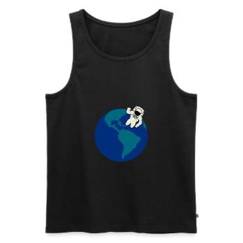Astronaut, Raumfahrt, Erde, Spaceman, Weltall - Männer Premium Bio Tank Top - Schwarz - Vorne - AI Model Male 178 light (178cm)